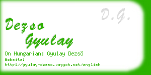 dezso gyulay business card